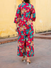 Crimson Cotton Printed Co-ord Set