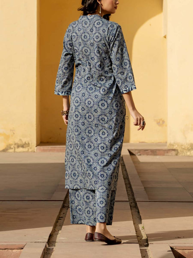 Blue Cotton Printed Co-ord Set