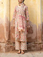 Ivory Cotton Printed Suit Set