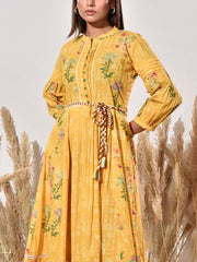 Yellow Printed Cotton Dress