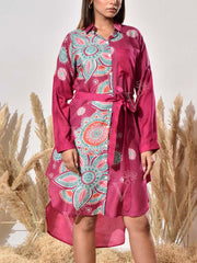 Pink Vasansi Silk Printed Dress