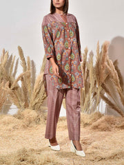 Brown Cotton Printed Co Ord Set