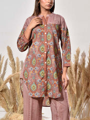 Brown Cotton Printed Co Ord Set