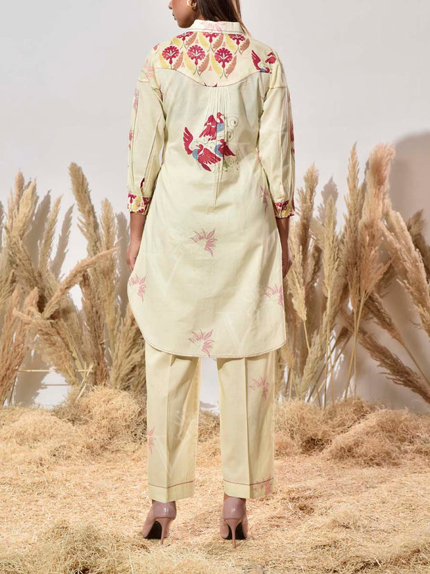 Cream Cotton Printed Co Ord Set