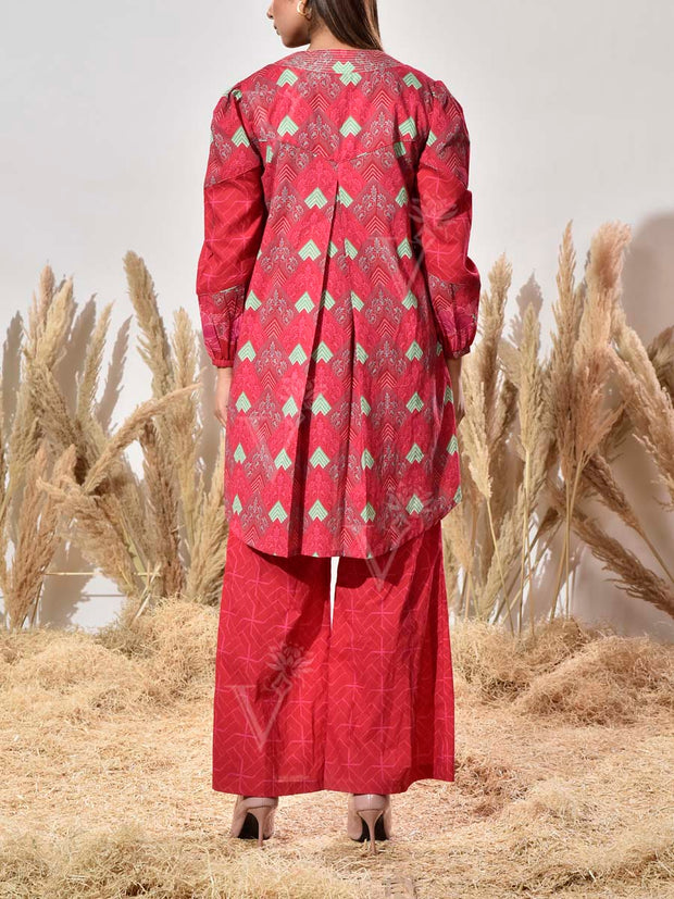 Pink Cotton Printed Co Ord Set