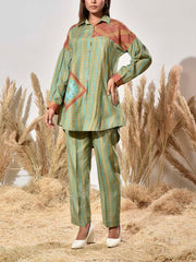 Green Muslin Printed Co Ord Set