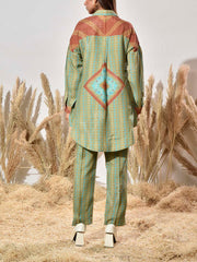 Green Muslin Printed Co Ord Set
