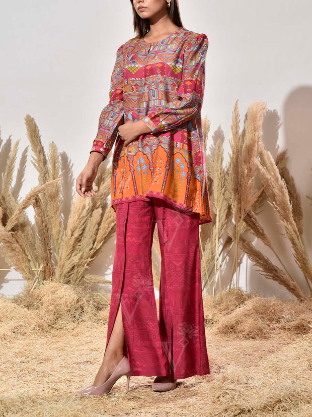 Pink Vasansi Silk Printed Co Ord Set