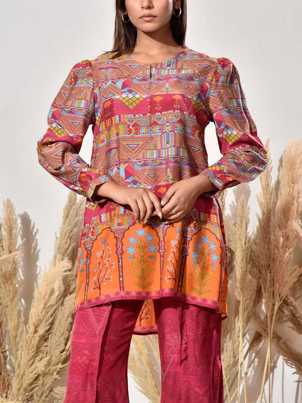 Pink Vasansi Silk Printed Co Ord Set