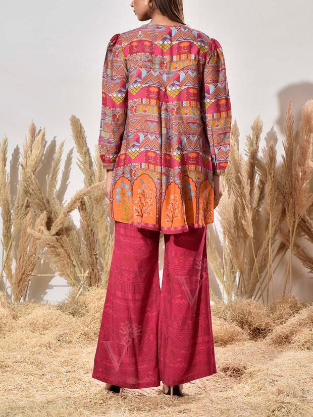 Pink Vasansi Silk Printed Co Ord Set