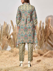 Green Cotton Printed Co Ord Set