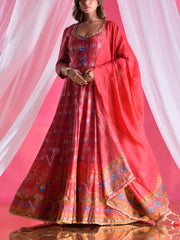 Ruby Vasansi Silk Printed Anarkali Gown