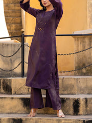 Wine Kurta Set