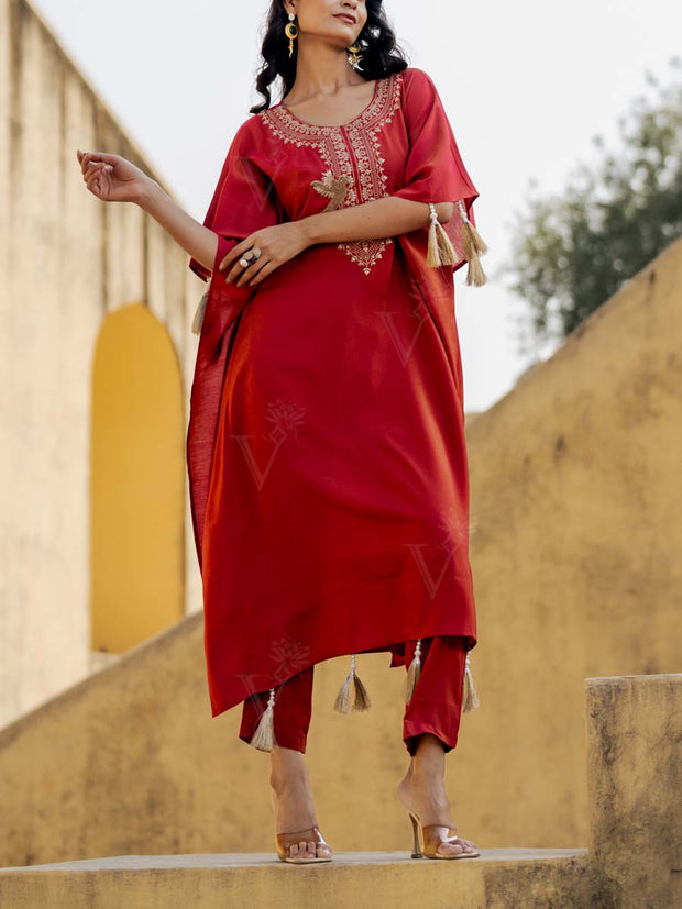 Red Kaftan Set