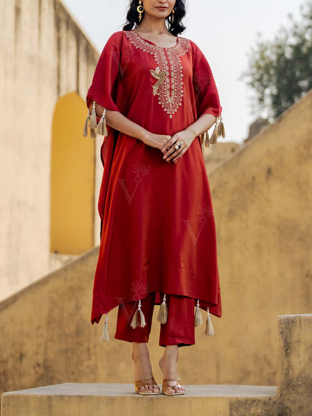 Red Kaftan Set