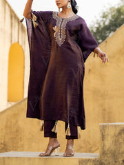 Wine Kaftan Set