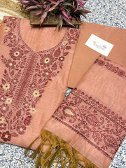 Brown Cotton Dress Material