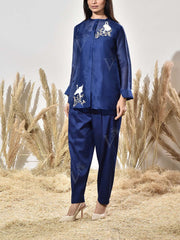 Blue Organza Co Ord Set