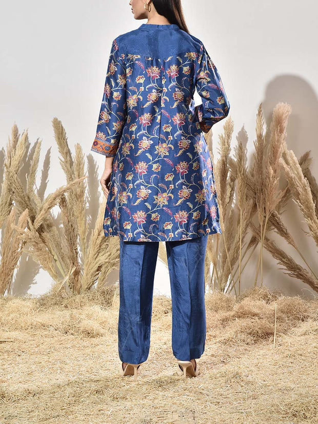 Blue Vasansi Silk Embroidered Co Ord Set