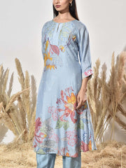 Blue Vasansi Silk Embroidered Kurta and Pant Set