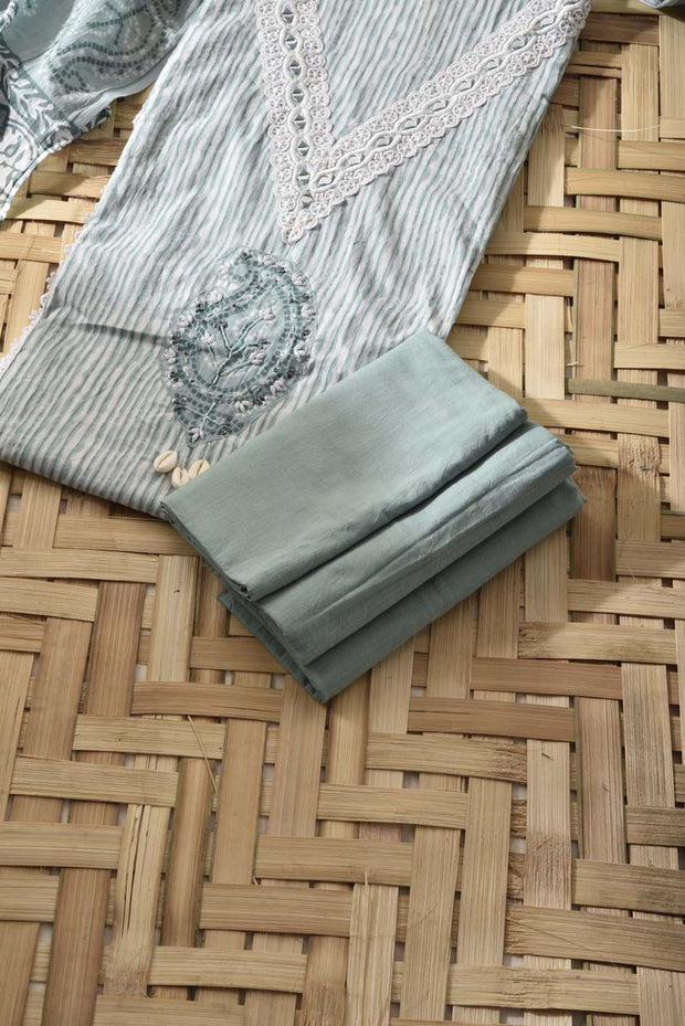 Green Cotton Dress Material