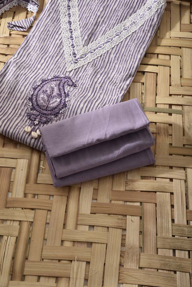 Purple Cotton Dress Material