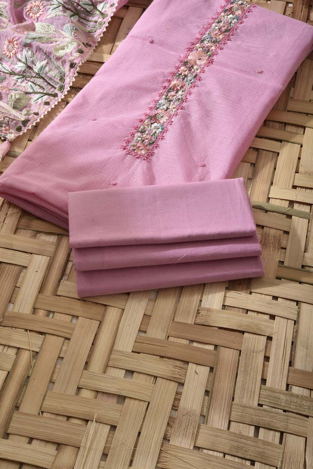 Pink Kota Silk Dress Material