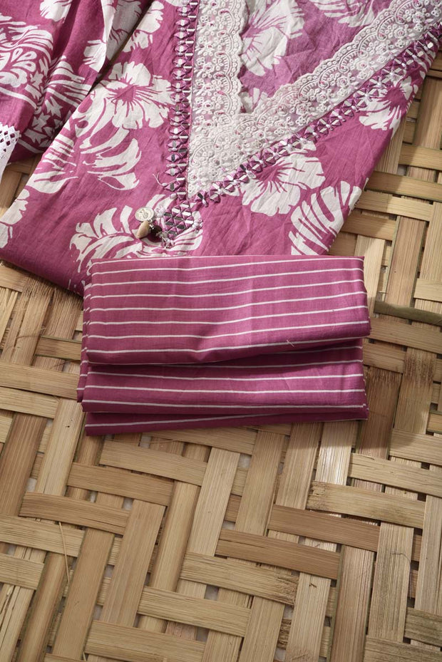Pink Cotton Dress Material