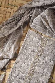 Grey Cotton Dress Material