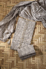 Grey Cotton Dress Material