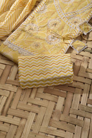Yellow Cotton Dress Material