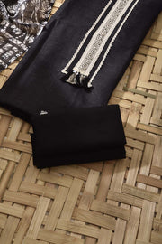 Black Linen Cotton Dress Material