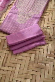Lavander Pink Chanderi Silk Dress Material
