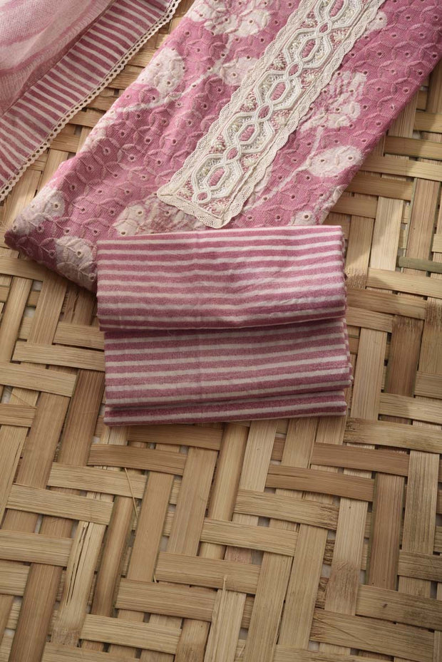 Pink Cotton Dress Material