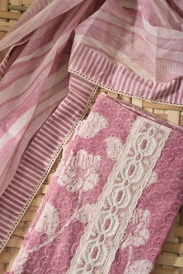 Pink Cotton Dress Material