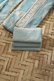 Sea Blue Cotton Dress Material