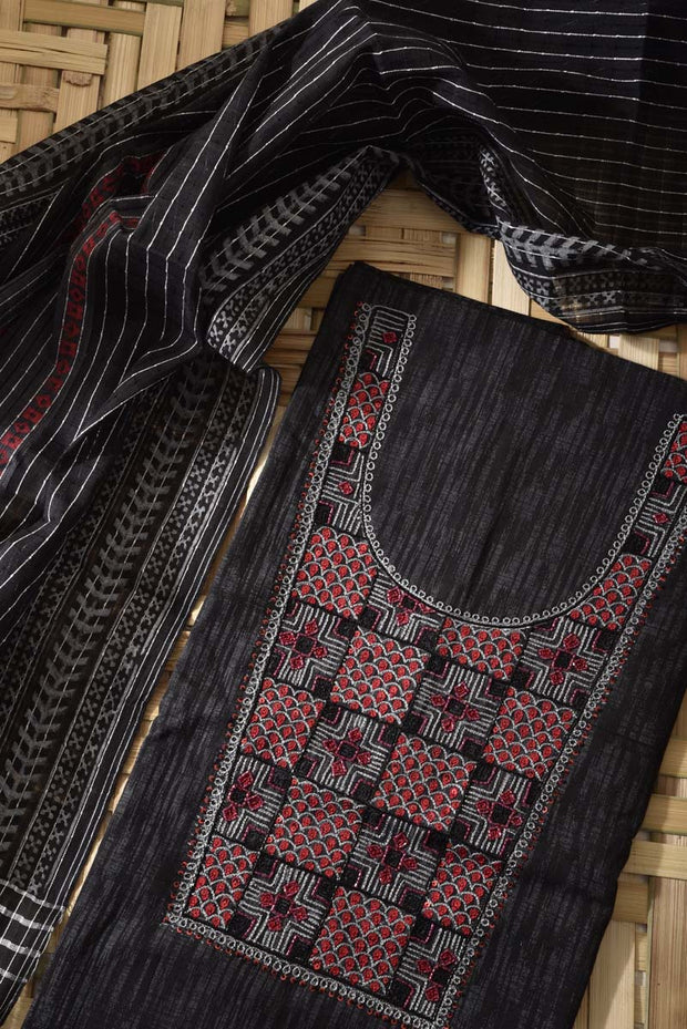 Black Cotton Dress Material
