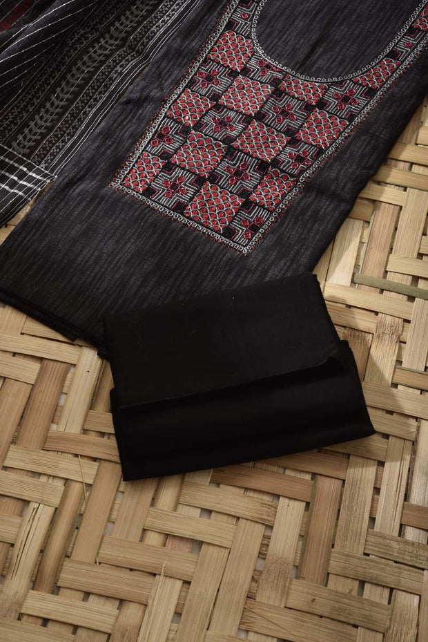 Black Cotton Dress Material