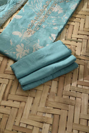 Sky Blue Silk Cotton Dress Material
