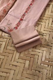 Light Peach Linen Cotton Dress Material