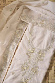 Cream Kota Silk Dress Material