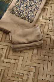 Beige Tissue Cotton Dress Material