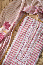 Pink Cotton Dress Material