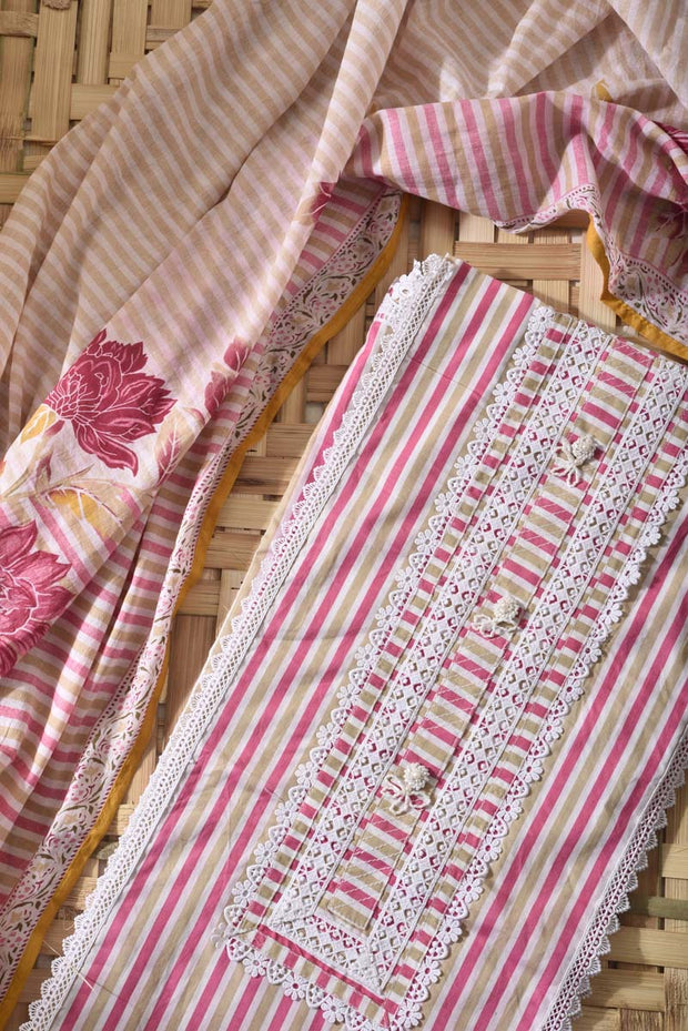 Pink Cotton Dress Material
