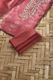 Carrot Pink Cotton Dress Material