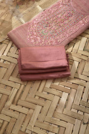 Peach Kota Silk Dress Material