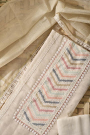 Cream Kota Cotton Dress Material