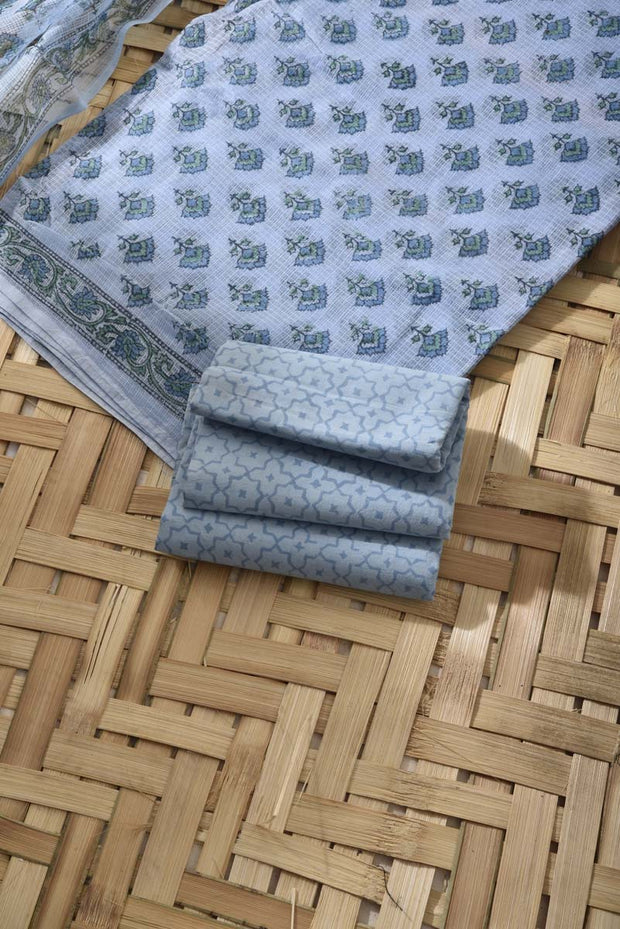 Light Blue Kota Cotton Dress Material
