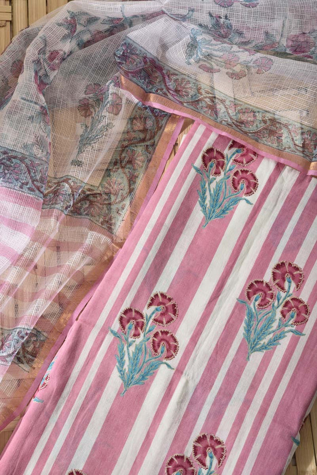Light Pink Cotton Dress Material