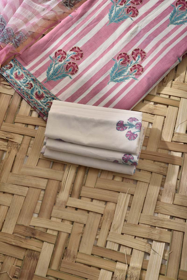 Light Pink Cotton Dress Material